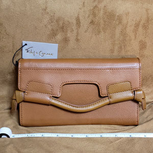 NEW Foley&Corrina Pebble Leather Clutch on String